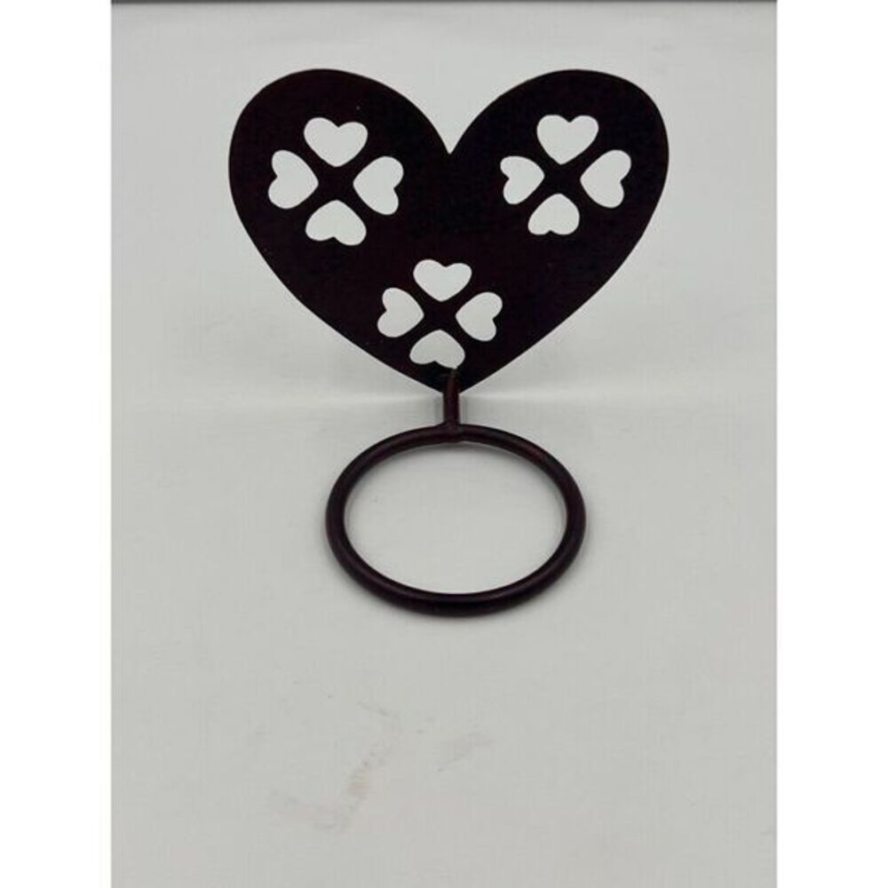 Heart Shaped Metal Wall Decoration With Cutout Design Red Country